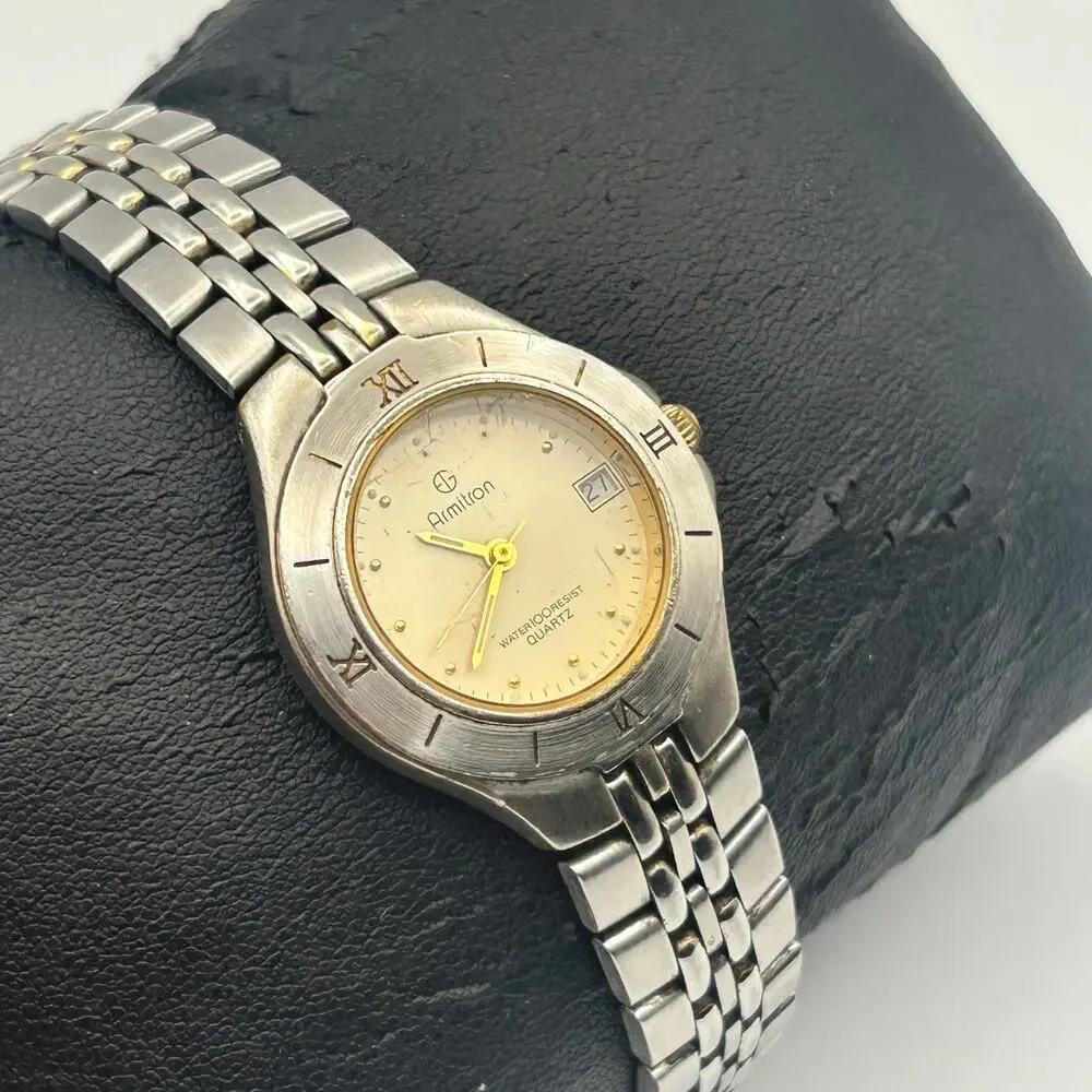 Vintage Armitron Silver Stainless Steel Women’s StretchQuartz Watch New Battery